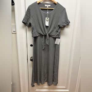 Ripe Maternity NWT black and white fit and flare nursing dress size L